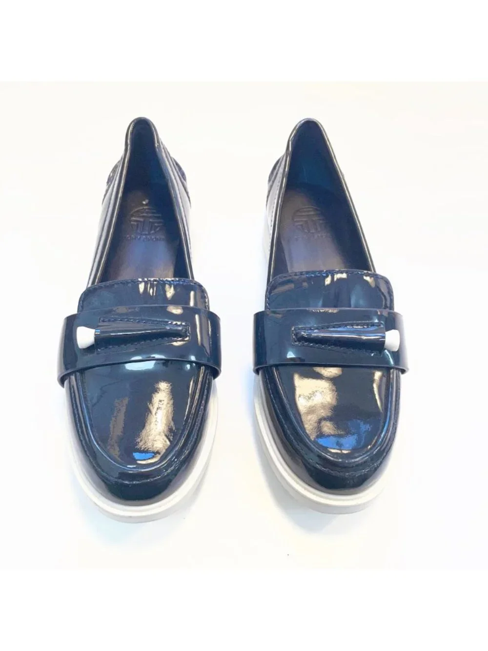 Tory Burch Sport Navy Patent Golf Loafers, Size 5.5